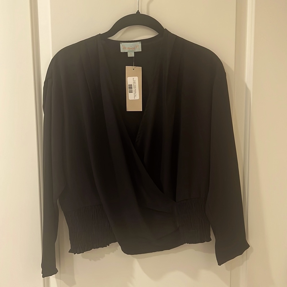 Veronica M cropped faux wrap top